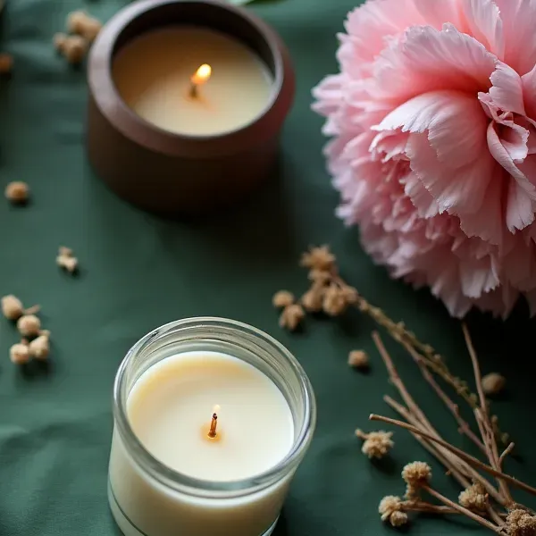 Vela aromática Flor de Algodão & Linho da VK Inspirações